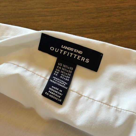 Lands' End Outfitters Men's Shirt Size 16 1/2x35 Button Down Pocket Cotton Blend - Picture 3 of 7